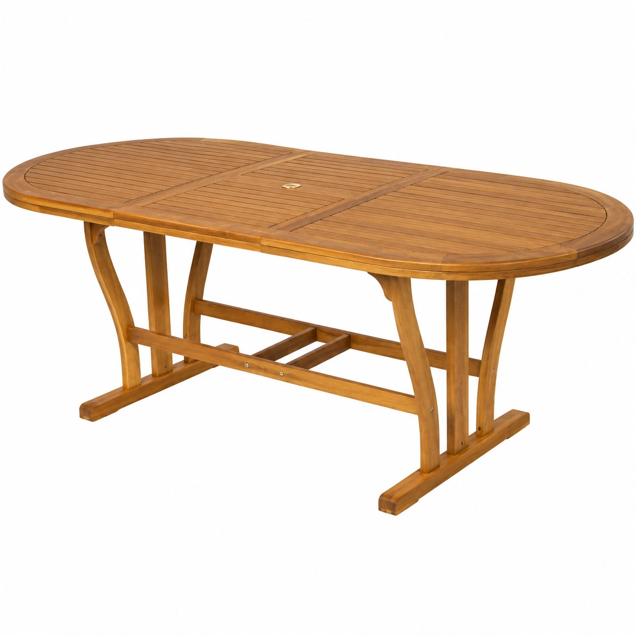 Tavolo Ovale Estensibile in Legno di Acacia per Esterni 180/240 x 100
