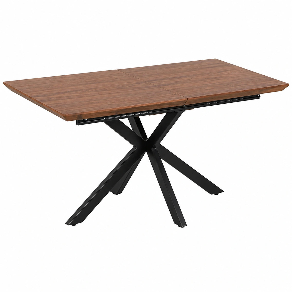 Brigros WeHome - Tavolo da Pranzo Allungabile MDF con Gambe in Metallo, 150-190x90x76 cm, Colore Noce