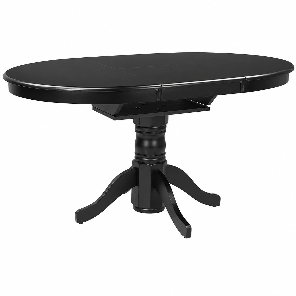 Tavolo da pranzo estensibile in legno con base nera, 106/150 x 106 cm