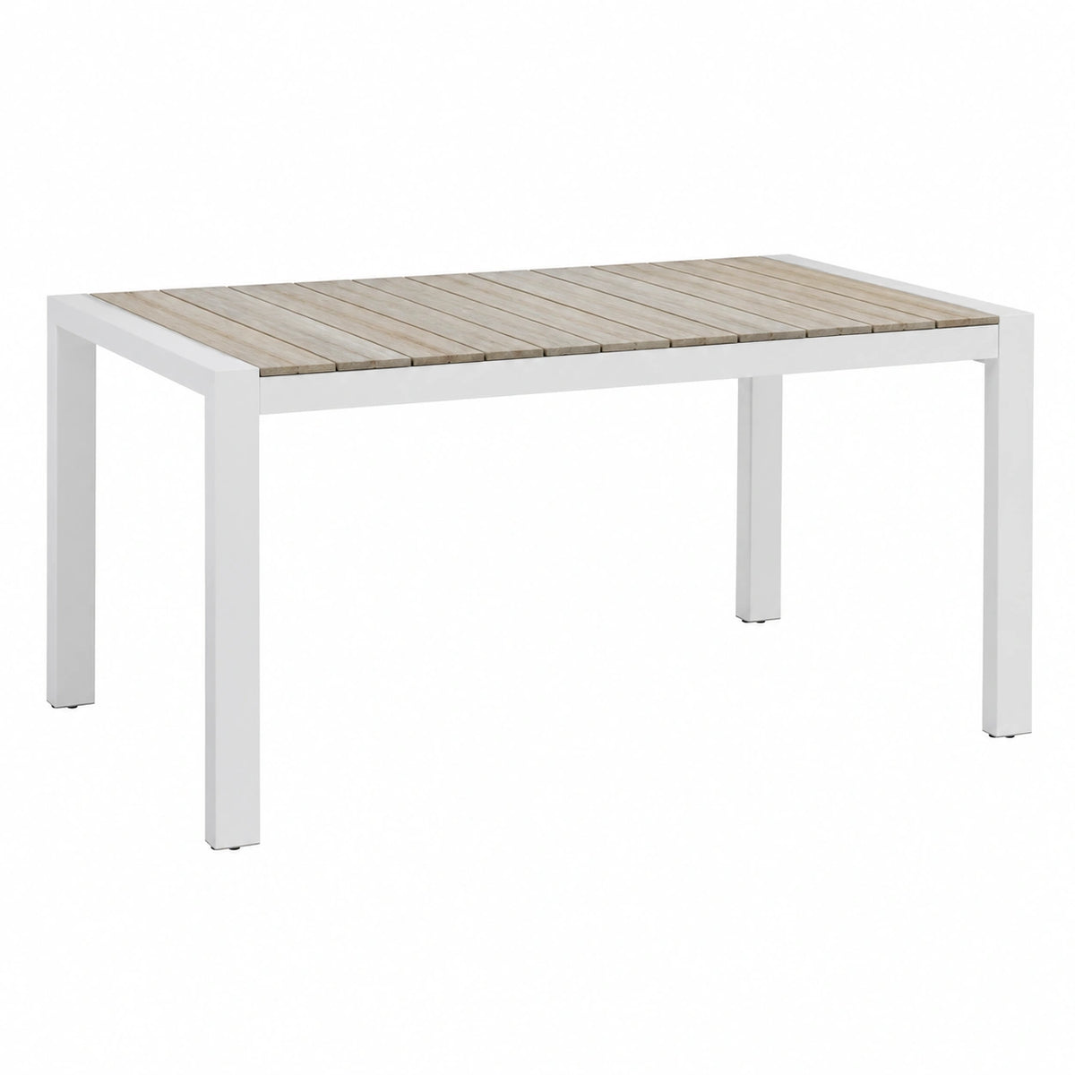 Tavolo Estensibile da Giardino in Alluminio e Polywood Bianco