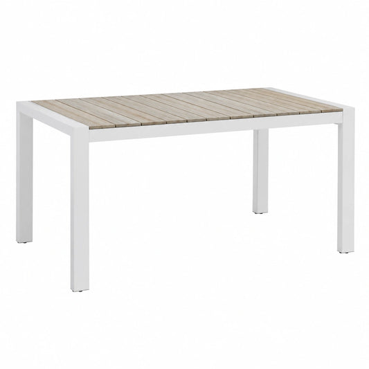 Tavolo Estensibile da Giardino in Alluminio e Polywood Bianco