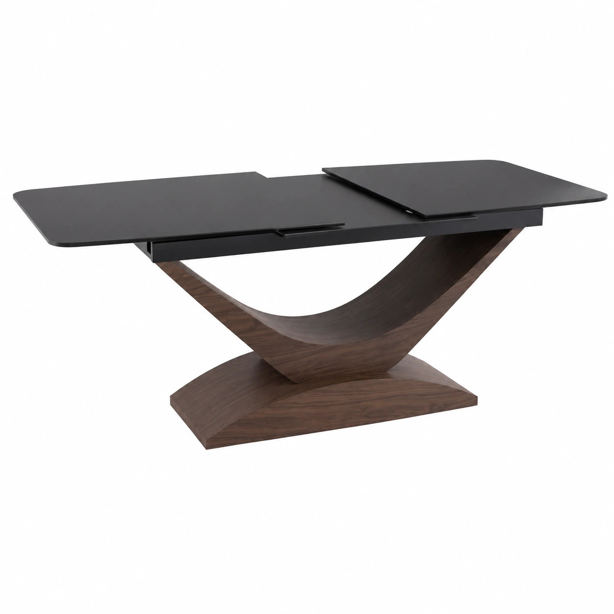 Tavolo da pranzo estensibile in legno con superficie in vetro e ceramica, per 10 persone, dimensioni 180-240 x 95 x 76 cm