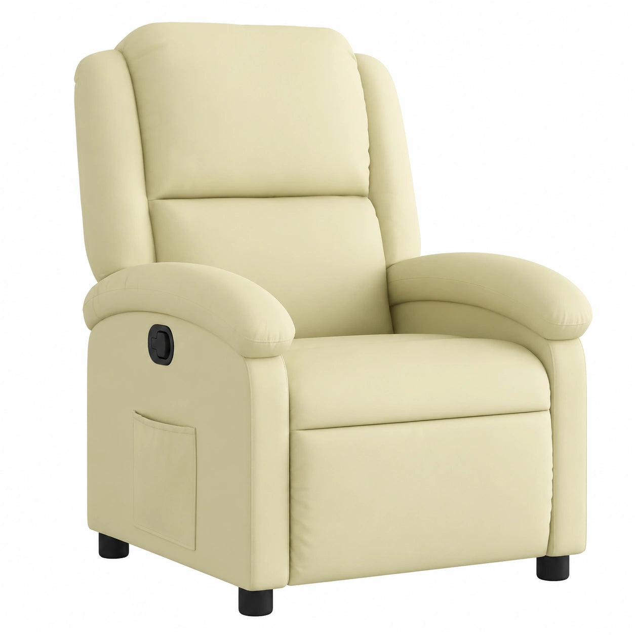 Poltrona ergonomica in pelle genuina reclinabile manualmente, 71 x 86,5 x 99,5 cm, con tasca laterale, per soggiorno e ufficio