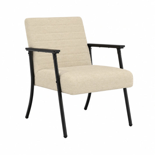 Poltrona ergonomica in tessuto morbido crema per soggiorno e camera da letto