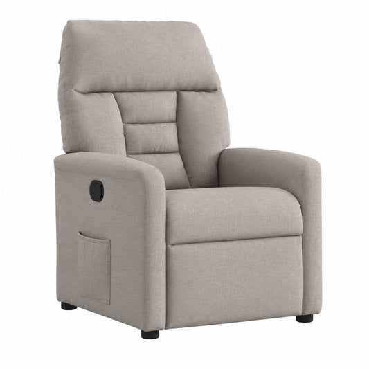 Poltrona ergonomica reclinabile in tessuto, struttura in legno e metallo, seduta imbottita, ideale per casa e ufficio