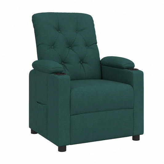 Poltrona ergonomica verde scuro con schienale reclinabile, ideale per soggiorno, ufficio e camera da letto