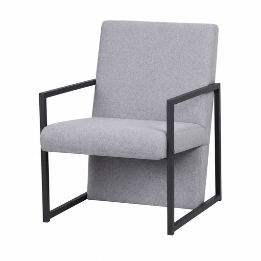 Sedia Ergonomica in Tessuto Grigio Chiaro con Struttura in Legno e Gambe in Acciaio