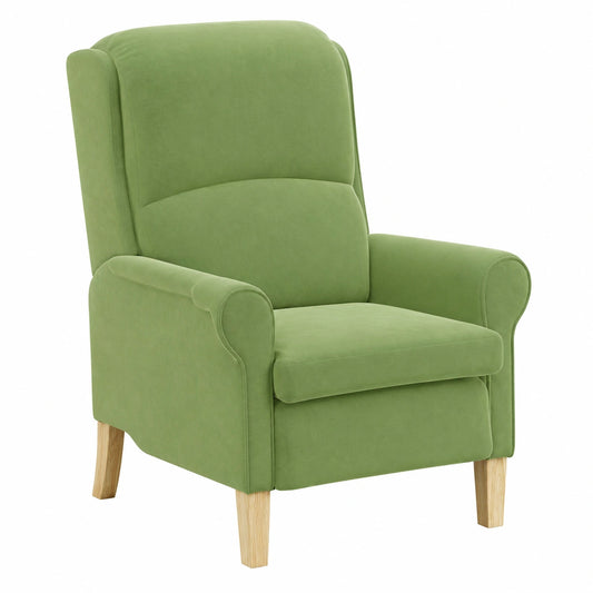 Poltrona ergonomica verde chiaro con rivestimento removibile, design resistente per soggiorno