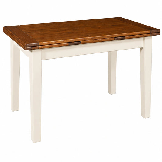 Tavolo da pranzo allungabile in legno di tiglio 140x80x80 cm Bianco Made in Italy